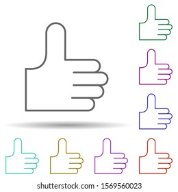 Like sign multi color icon. Simple thin line, outline vector of web icons for ui and ux, website or mobile application