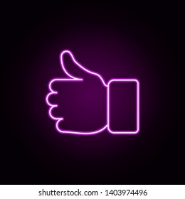 like sign neon icon. Elements of sosial media network set. Simple icon for websites, web design, mobile app, info graphics