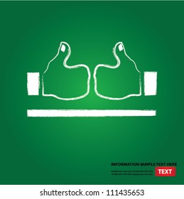 Like sign on blackboard background,Vector