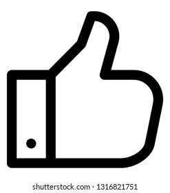 Like sign, thumbs up line vector icon  