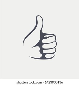 Like sign. Vector concept. Hand vote one hand making thumb up gesture.
