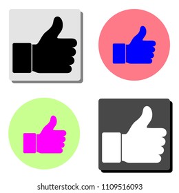 Like. simple flat vector icon illustration on four different color backgrounds