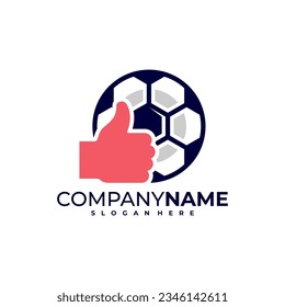 Like Soccer logo design vector. Good Football logo design template concept