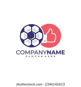 Like Soccer logo design vector. Good Football logo design template concept