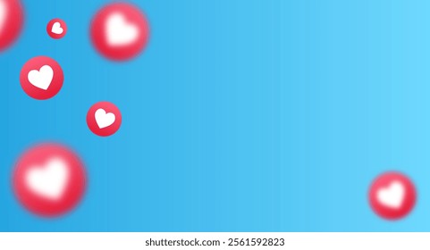 Like social media background. Community concept vector illustration. Heart for live stream video chat background.