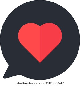 Like social media button in heart form icon vector. Heartshaped application interface pushbutton for show love or feedback. Emotion in internet, network communication flat cartoon illustration