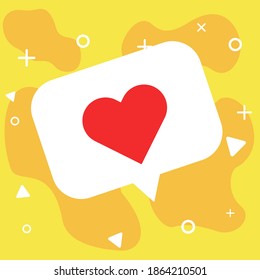 Like social media icon vector with heart button for logo or new follower, add to favorite concept design or ad for blogger. 