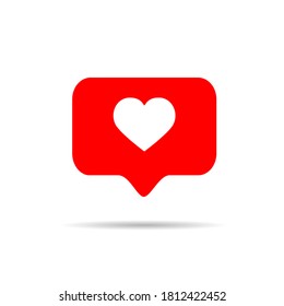 Like Social Network Icon In Heart Shape On White