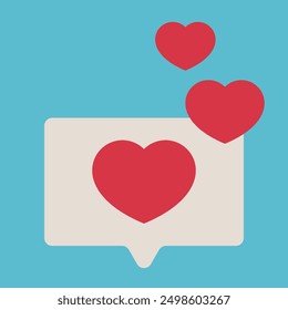 Like social network icon in heart shape. Social media online platform concept, online social communication on applications. Notification