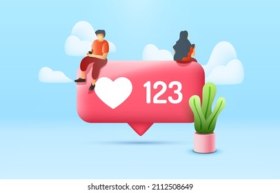 I like, social networks for communication of people. Vector illustration