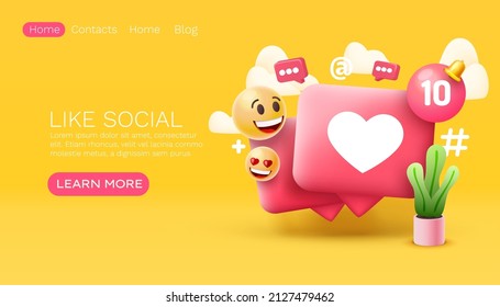  like, social networks for communication of people. Vector illustration