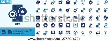 Like Solid Color Editable Icons set