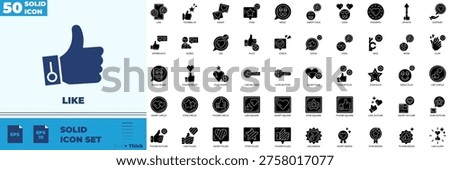 Like Solid Editable Icons set