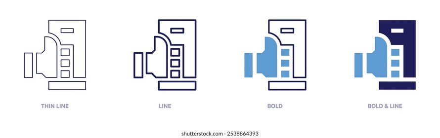 Like song icon in 4 different styles. Thin Line, Line, Bold, and Bold Line. Duotone style. Editable stroke.