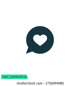 like and speech bubble icon 
talk about love symbol. vector illustration design element vector eps 10