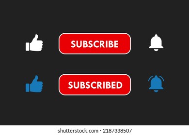 Like Subscribe Bell Buttons Banner Content Creator Channel Icons Growth Element