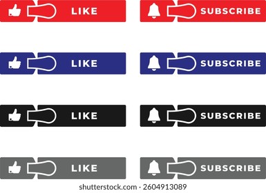 Like and Subscribe Social Media Button