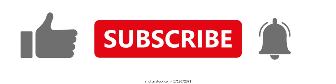 Like, subscription, notification. Video template for blog, channel. Follow the viewer notification. Turn on the notification icon. Caller alert or alert. Vector illustration