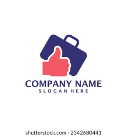 Como el vector de diseño del logotipo de maleta. Plantilla de diseño de logotipo en mayúsculas