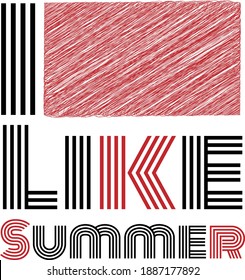 i like summer typography t-shirt design