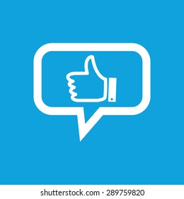 Like symbol in chat bubble, isolated on blue