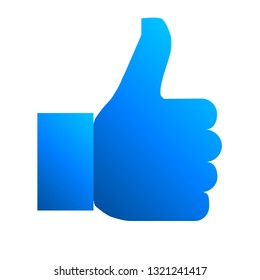 Like symbol icon - blue gradient, isolated - vector illustration