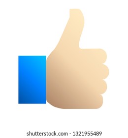 Like symbol icon - blue gradient, isolated - vector illustration