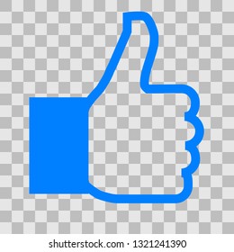 Like symbol icon - blue simple outline, isolated - vector illustration
