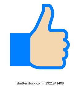 Like symbol icon - blue simple outline, isolated - vector illustration