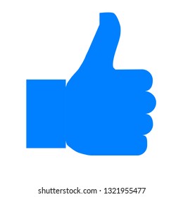 Like symbol icon - blue simple, isolated - vector illustration