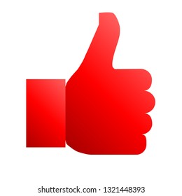 Like symbol icon - red gradient, isolated - vector illustration
