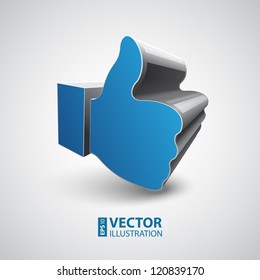 "Like" symbol on white background