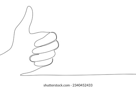 Like symbol one line continuous vector illustration. Concept of like symbol banner. Line art, outline hand draw illustration.