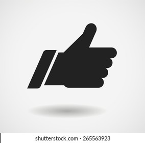 Like symbol with shadow isolated on white