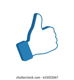 Like symbol, social media icon thumb up, vector illustration