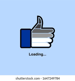 A like symbol that is being refilled, with bright backgound colors