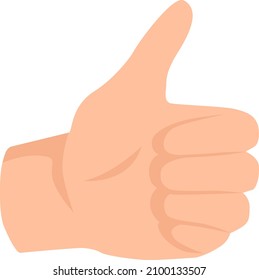 Like symbol, thumb up human gesture agree. Vector like agree, approve communication and agreement illustration