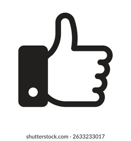 Like symbol. Thumbs up icon. Positive gesture consept. Social media button isolated on white background.