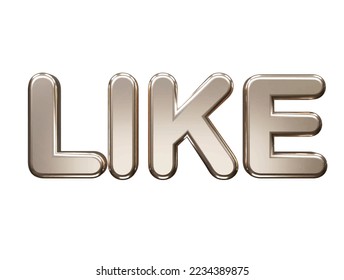 Like text effect vector 3d rendering