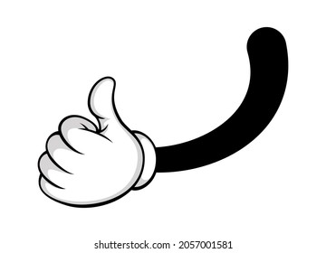 Like thumb up action, hand pose symbol. Vector person glove sketching, gloved gesture in deal, finger arm thumb up illustration