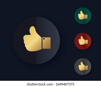 Like, thumb up icon on gold color