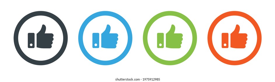 Like, thumb up icon vector isolated on white background