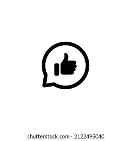Like, Thumb Up Icon Vector in Speech Bubble Line
