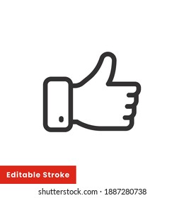 Wie das Thumb-Line-Symbol für Webvorlage und App. Bearbeitbarer Strich, Vektorgrafik-Design auf weißem Hintergrund. EPS10