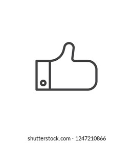 Like, thumb up outline icon. linear style sign for mobile concept and web design. Positive feedback simple line vector icon. Symbol, logo illustration. Pixel perfect vector graphics