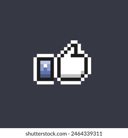 like thumb in pixel art style