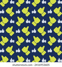 Like thumb repeating green trendy pattern colorful vector illustration background