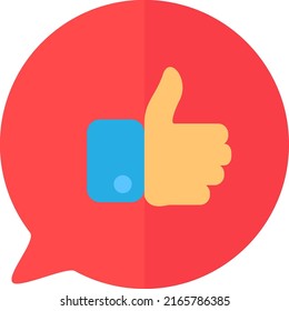 Like thumb up social media app button icon vector. Approval gesture application interface. Internet web site element positive emotion for photo or post article flat cartoon illustration