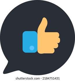 Like thumb up social media app button icon vector. Approval gesture application interface. Internet web site element positive emotion for photo or post article flat cartoon illustration