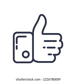 Like thumb up social media application icon vector